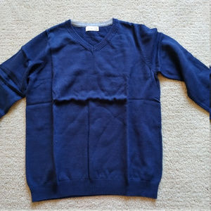 New Boys Cotton Sweater V neck formal navy 13-14
